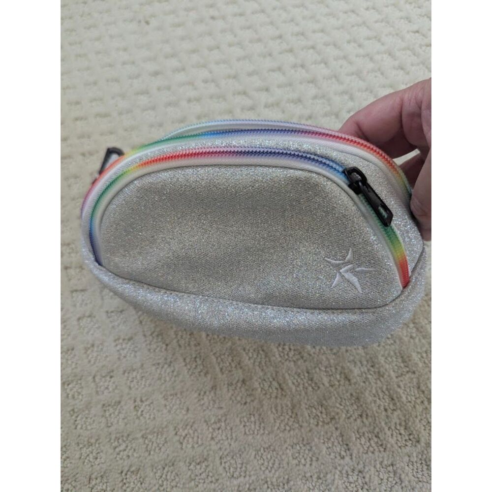 Rebel Athletic white rainbow fanny pack belt bag cheer dance